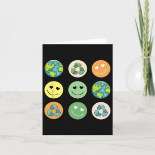 Retro Earth Day Smile Reduzieren Wiederverwendung  Karte