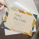 Retro Earthy Boho Abstrakt Wavy Pastel Wedding Save The Date<br><div class="desc">Earthy Boho Abstrakt Wavy Swirt Linien in Pastellen Hochzeitssache Speichern Sie das Datum</div>
