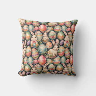 Retro Easter seamless pattern. Watercolor Kissen