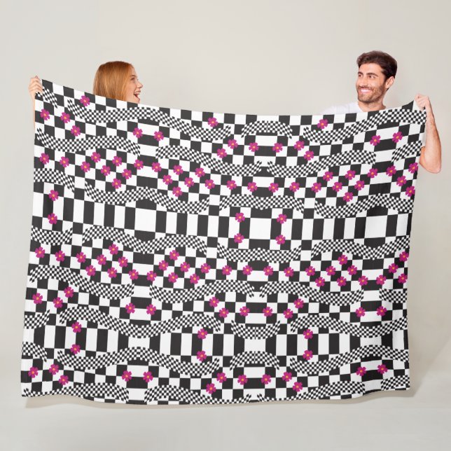 Retro-eckerboard-Design Fleecedecke (Beispiel)