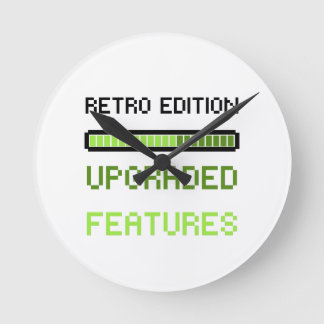 Retro-Edition Aufgerüstete Funktionen Pixel-Art-Ga Runde Wanduhr