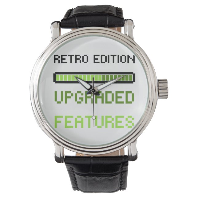 Retro Edition Upgraded Features Pixel Art Gaming  Armbanduhr (Vorderseite)