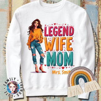 Retro Ehefrau Mama Legende Vintag Mütter Tag Mutte Sweatshirt