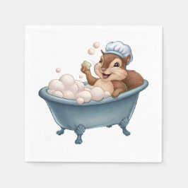 Retro Eichhörnchen Babydusche Serviette