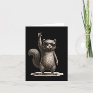 Retro Eichhörnchen Rock Music Funny Gift Men Women Karte