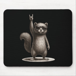 Retro Eichhörnchen Rock Music Funny Gift Men Women Mousepad