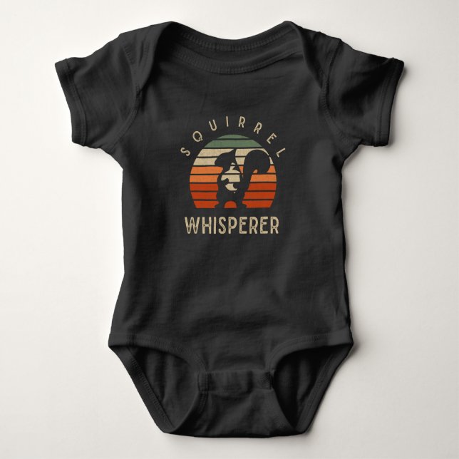 Retro Eichhörnchen Whisperer Funny Nut Liebhaber Baby Strampler (Vorderseite)