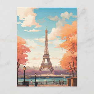 Retro Eiffel Tower, Paris, Frankreich Postkarte