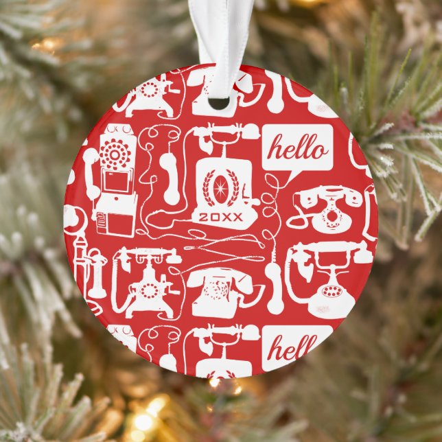 Retro eines beliebigen Farbfernsprechmusters Ornament (Baum)