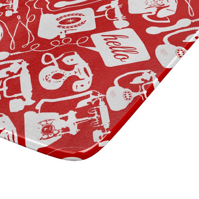 Retro eines beliebigen Farbfernsprechmusters Schneidebrett (Ecke)