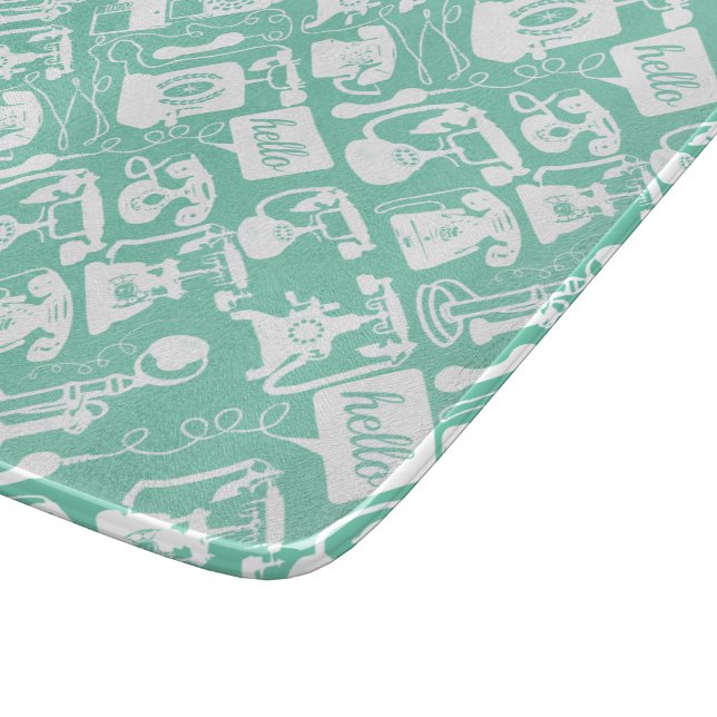 Retro eines beliebigen Farbfernsprechmusters Schneidebrett (Ecke)