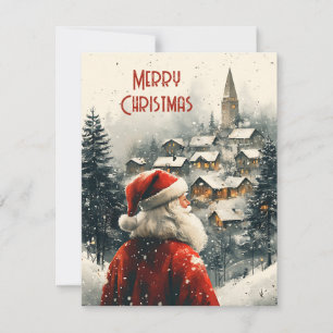 Retro Einfacher Vintage Weihnachten Santa Claus