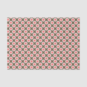 Retro eingekreiste Punkte, Taupe und Korallenrosa Seidenpapier