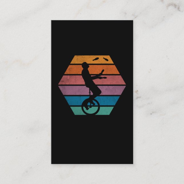 Retro Einicycle Juggling Circus Artist Juggler Visitenkarte (Vorderseite)