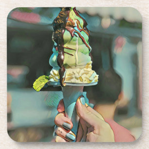 Retro-Eis-Popsiv Getränkeuntersetzer