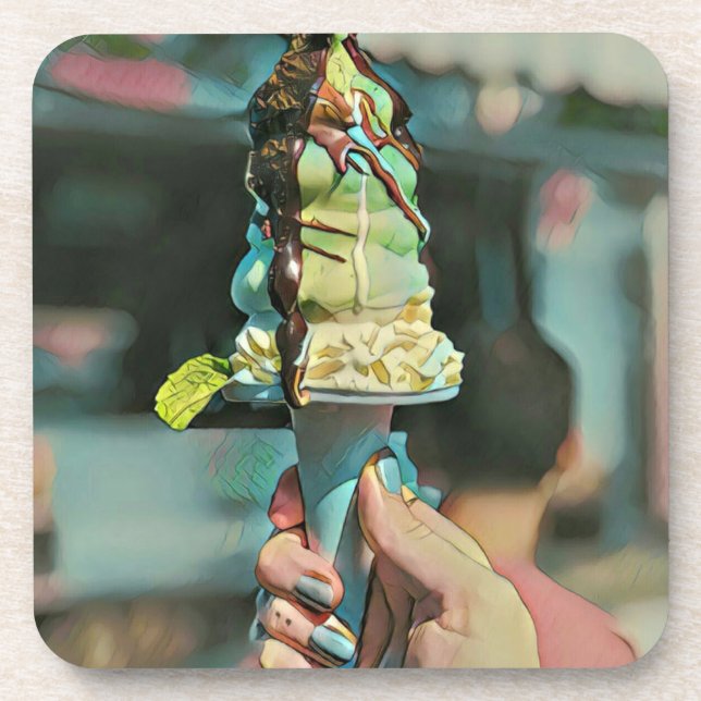 Retro-Eis-Popsiv Getränkeuntersetzer (Vorderseite)