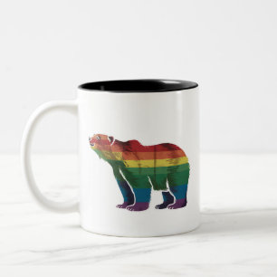 Retro Eisbär Regenbogen Lesbisch LGBT Schwule Prid Zweifarbige Tasse