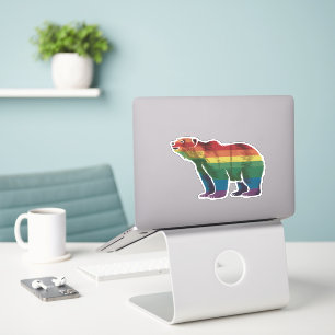 Retro Eisbär Regenbogen Lesbisch LGBT Schwulen Sto Aufkleber