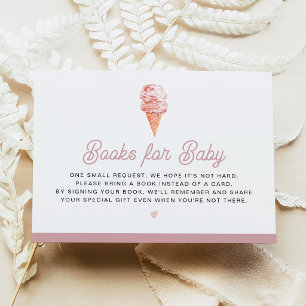 Retro-Eiscreme-Baby-Shower-Bücher-für-Baby-Karte Einladung