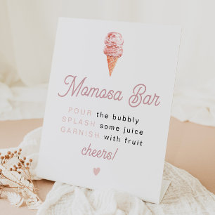Retro-Eiscreme-Baby-Shower-Momosa-Bar-Podest Sockelschild