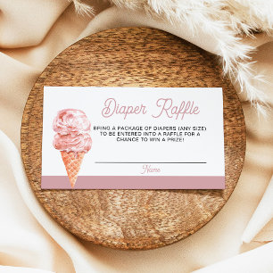Retro-Eiscreme-Baby-Shower-Windel-Raffle-Karte Platzkarte