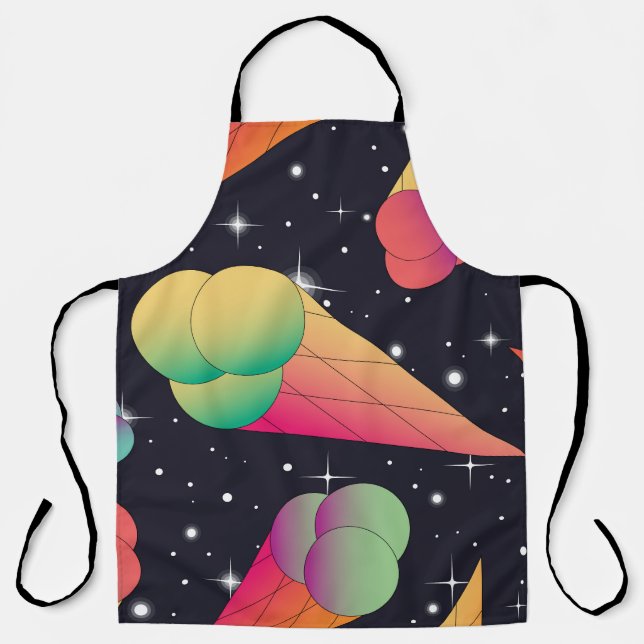 Retro-Eiscreme, kosmische Neon. Schürze (Vorderseite)