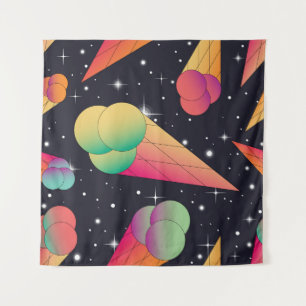 Retro-Eiscreme, kosmische Neon. Wandteppich