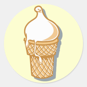 Retro-Eiscreme-Waffel Runder Aufkleber