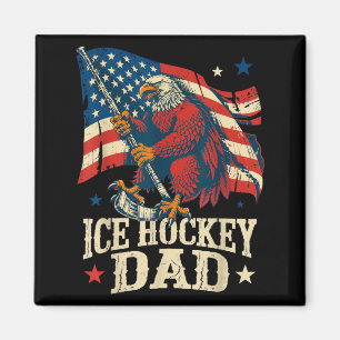 Retro-Eishockey Amerikanische Flagge Eishockey-Vat Magnet