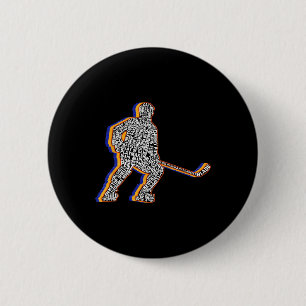 Retro-Eishockeyspieler für Männer, Kinder, Jungen, Button