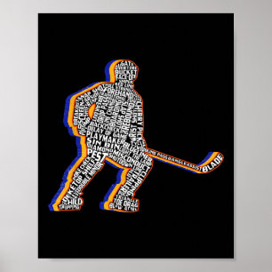 Retro-Eishockeyspieler für Männer, Kinder, Jungen, Poster