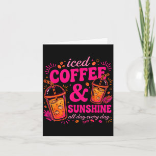 Retro-Eiskaffee & Sonnenschein lustiger Sommer Karte
