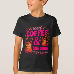 Retro Eiskaffee & Sonnenschein lustiger Sommer T-Shirt