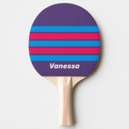 Retro Electric Grape Across Striping with Name Tischtennis Schläger