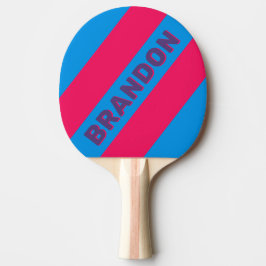 Retro Electric Grape Bold Streifen mit Namen Tischtennis Schläger