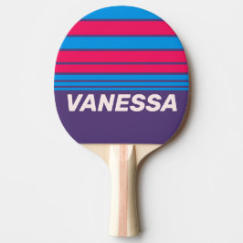 Retro Electric Grape Horizon Striping with Name Tischtennis Schläger
