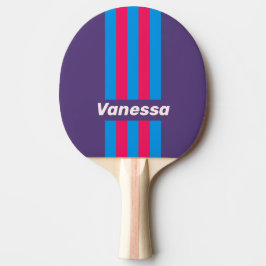 Retro Electric Grape Pin Stripes with Name Tischtennis Schläger
