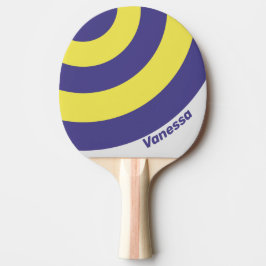 Retro Electric Lemon Grape Circle Stripe with Name Tischtennis Schläger