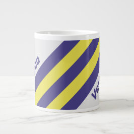Retro Electric Lemon Grape Stripes with Name Jumbo-Tasse
