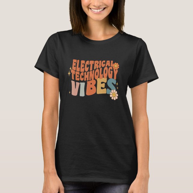 Retro Electrical Technology Vibes Teacher Women Ki T-Shirt (Vorderseite)
