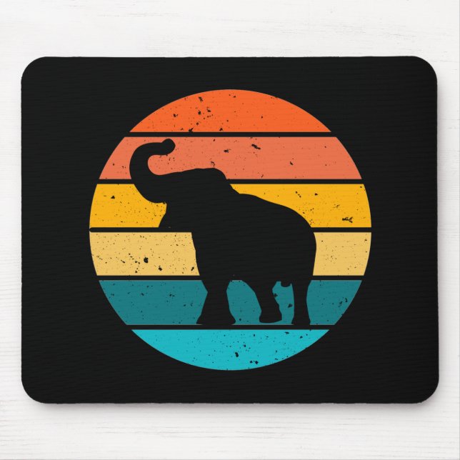 Retro-Elefant Mousepad (Vorne)