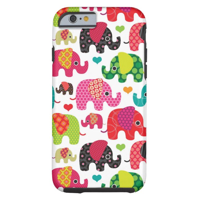Retro Elefant scherzt Mustertapete Case-Mate iPhone Hülle (Rückseite)
