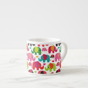 Retro Elefant scherzt Mustertapete Espressotasse