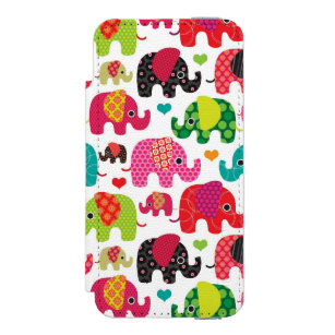 Retro Elefant scherzt Mustertapete Incipio Watson™ iPhone 5 Geldbörsen Hülle