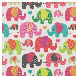 Retro Elefant scherzt Mustertapete Stoff