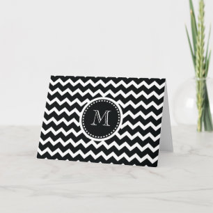 Rétro élégance de zigzag noir et blanc de Chevron