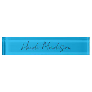 Retro Elegant Plaque Simple Deep Blue Calligraphie