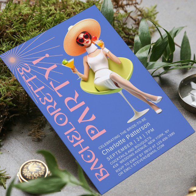 Retro Elegante Cocktails Junggeselinnen-Abschied Einladung (Von Creator hochgeladen)
