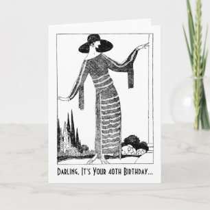 Retro elegante Dame der 1920er Jahre Karte