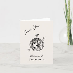 Retro Elegante Disco Ball Coquette Vielen Dank Dankeskarte